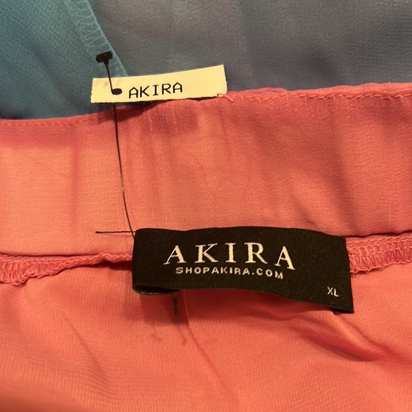 Akira Sheer Dress With Handkerchief Hem And Midi Dress Slip Bright Colors XL - Picture 10 of 10